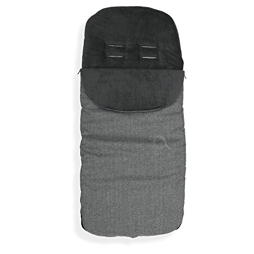 Universal Baby Stroller cosytoes Liner Buggy Luxury Padded Footmuff XXL Tall Wide (Waterproof) (Melange Grey/Dark Grey Fleece)