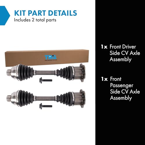 Image of TRQ Front Driver and Passenger Side CV Axle Assembly Set 2 Piece Compatible with 2010-2016 Audi S4 2013-2016 A4 2013-2017 S5 2010-2014 A5 2013-2015 RS5