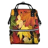 ZUNPNG Wickeltasche, Herbstblätter, Mumien-Rucksack, Reisetasche, groß, multifunktional, wasserdicht, Windeltasche, mehrfarbig, One size