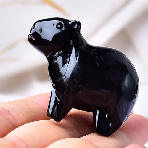 Estatua de Capibara en Obsidiana Natural 2" Cristal Curativo