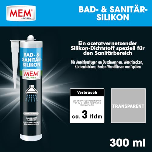 MEM Bad & Sanitär-Silikon - 300 ml Kartusche – Ansicht 2