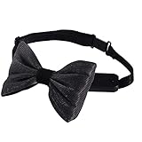 Light Up Bow Tie, Rechargeable - Normal Size LED Glowing Tie All Color Settings In One Bow-tie for Men Fathers-Gift Box Includedion & 4 Flashing Mode Optional- Dark Grey Fiber Optic