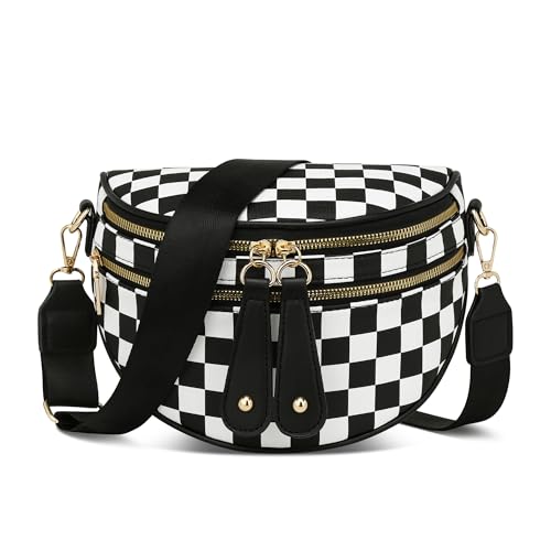 Image of KKXIU Crossbody Sling Bag for Women Trendy Fanny Pack Vegan Leather Chest Bag | Trendy