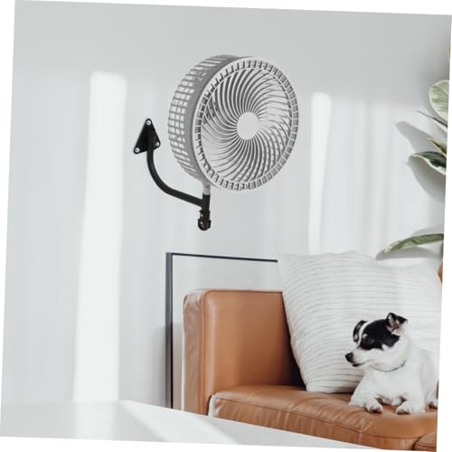 Miniatura 6 de Homsfou Juego De Ventiladores Montados En La Pared Estante De Soportes Para Ventilador De Pared Placa De Montaje De La Lámpara Soporte Para Ventiladores De Techo Planchar Negro