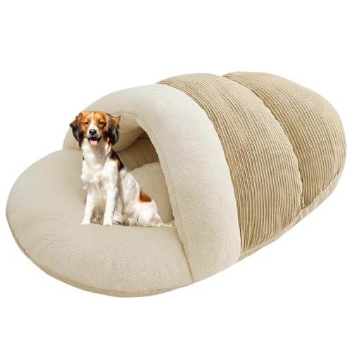 Lifetips コーイケルホンディエ ペットベッド 犬猫兼用 冬用 寝袋型 ふわふわ クッション 保温 防寒 洗える 小型犬 中型犬 室内 おしゃれ 北欧風 ソファ ハウス 快眠グッズ 抱っこ感覚 多頭飼い対応 寝具 抗菌 防臭 速乾 低アレルゲン 軽量