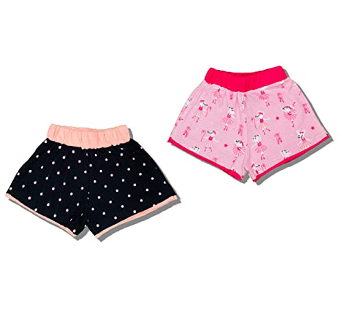 Image of 100% Cotton Printed Combo Shorts for Girls - Regular Fit Set of 2
