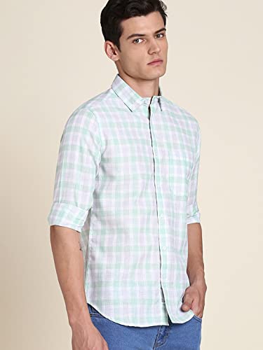 Image of Dennis Lingo Men's Green Casual Shirt