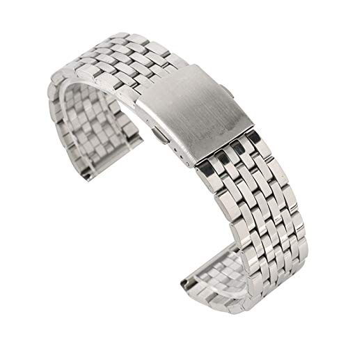 SHANGRONG Sangle de Montre Argent 18/20 / 22 mm Fermoir à Sangle en Acier Inoxydable Creuse avec Bracelet de Remplacement de la Ceinture de sécurité for Femmes (Color : 18mm)