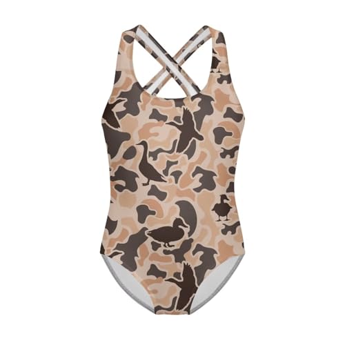 Image of INSTANTARTS Girls One Piece Swimwear Sleeveless Crossback Swimsuits