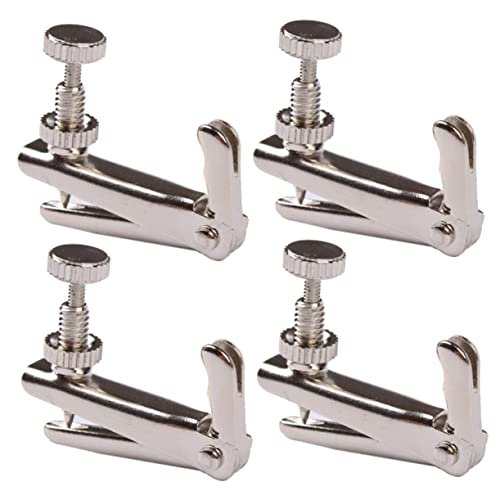 Toddmomy 4Pcs Silver Violin Fine Tuners String Fine Adjuster for Violin S Easy Installation Precision Design Compatible Violins