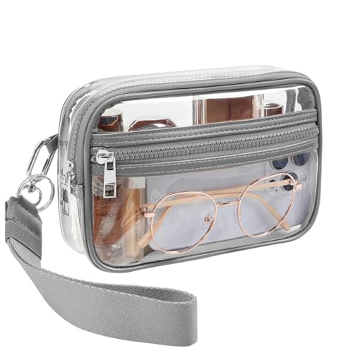 Image of Clear Wristlet Stadium Approved Clear Bag Wallet Transparent Purse for Concerts Sports Events
