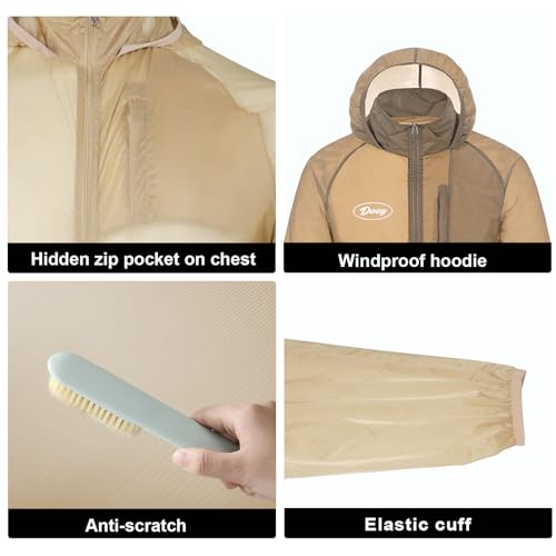 CGLRybO Cycling Running Jacket Lightweight Packable Windproof & Sun-Protective Windbreaker for Bike, Hiking, Outdoor Work & Travel Breathable Outdoor Coat (UK, Alpha, L, Regular, Regular, brown) - Image 3
