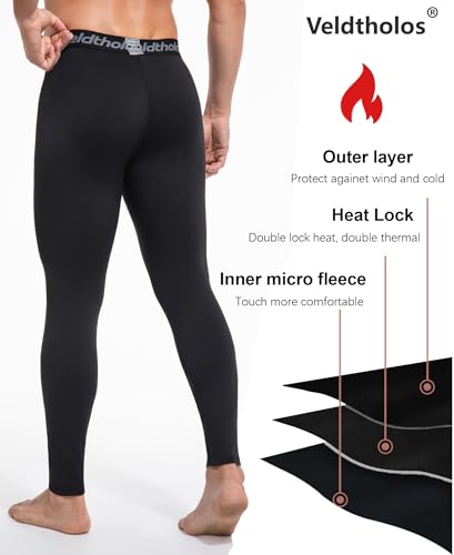 5 Pack Thermal Compression Pants for Men Fleece Lined Cold Weather Sports Tights Winter Gear Athletic Baselayer Leggings4