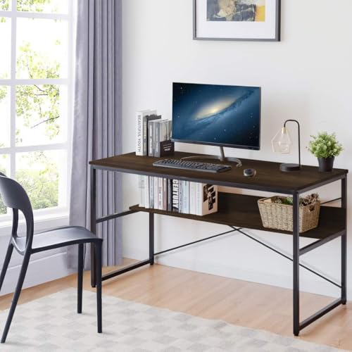 QARA Wood & Metal Finish Laminated Study Table |Computer Table, S...