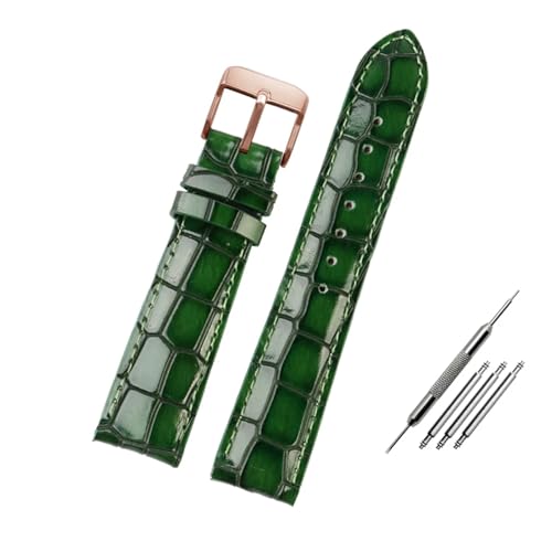 [����] EDVENA 18mm 20mm 22mm �u���[�u���C�g���U�[�X�g���b�v �N���R�_�C�������v�����Y�E�H�b�`�o���h�ɑΉ�(Green-rose gold,22mm)