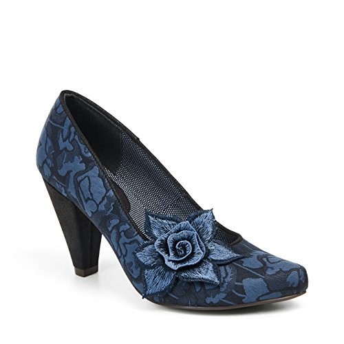 Chaussures bleu Melanie Ruby Shoo femme avec talon stable et semelle intérieure moussée