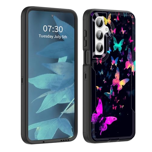 BFUKVOU for Galaxy A15 5G Case, Dust-Proof Port Cover, Full Body Silicone Rubber Covered, Non-Slip Drop-Proof Phone Case for Samsung Galaxy A15 5G 6.5 inch 2023,Galaxy Butterfly - image 1