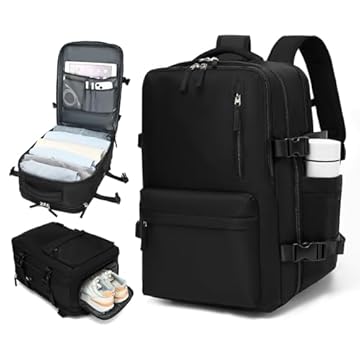 IceSelect Mochila de Viagem Expansivel Grande Masculina Feminina,Mochila Avião Notebook Bolsa de Sapato,Executiva,Antifurto,Reforçada,USB,Impermeável,Escolar,Faculdade,Trabalho,Presente