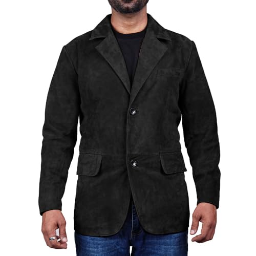Image of Suede Leather Blazer for Men Suede Sport Coat for Men Blazer Suede Leather Jacket Blazer Coat for Men