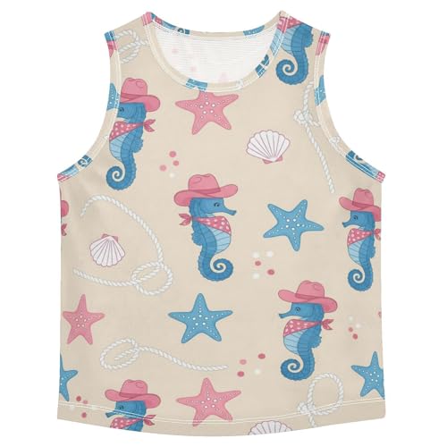 J JOYSAY Beach Sea Shells Pink Boys Tank Top Sleeveless Muscle Shirts Quick Dry Sport Workout Active Kids T-Shirts 3-15T