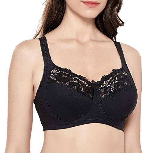 Soutien-gorge minimiseur noir 35E en dentelle sans fil