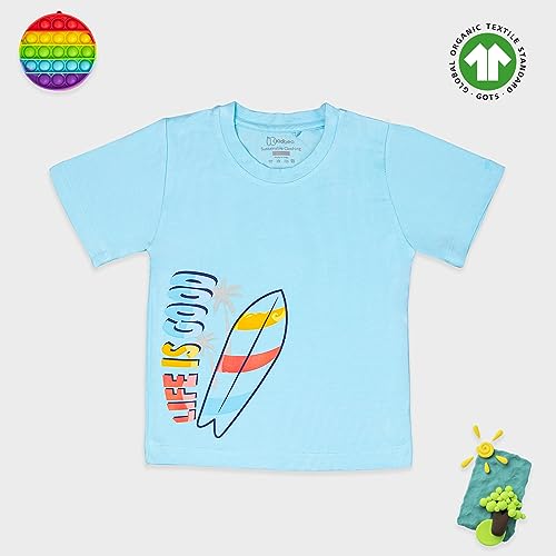 Image of Kidbea Baby Boys 100% Bamboo Soft Cotton Half Sleeve T-Shirt Multicolor