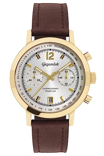 Montre quartz japonais Gigandet Hommes avec bracelet cuir marron
