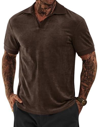 VOGSTART Mens Polo Shirt Stretchy Dry Fit Shirts...
