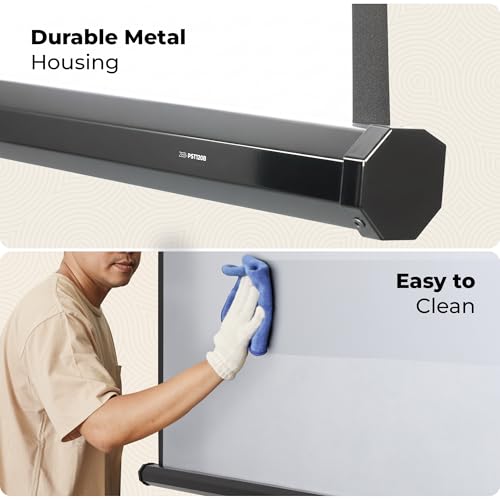 Image of Zebronics Tripod Projector Screen, 304.8 cm (120 Inch), 4K Support, Adjustable Height, 4:3 Aspect Ratio, 160 Wide Viewing Angle, Matte Finish Screen, Black Backing (PST120B)