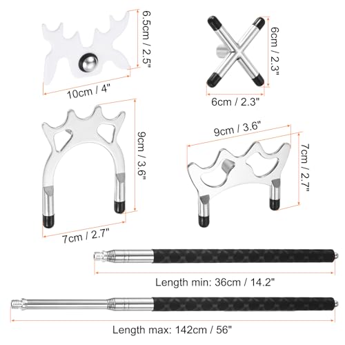 Support de queue de billard rétractable PATIKIL en silicone et métal blanc - 2