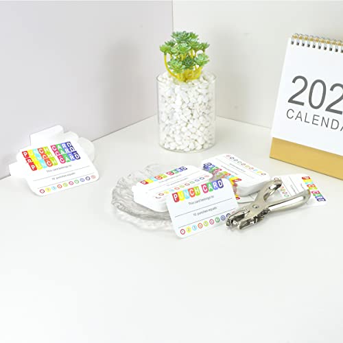 200 Pieces Punch Cards Incentive Student Reward Card Awards Loyalty Cards For Classroom Kids Behavior Teachers Students Business Punch 3.5 X 2 Inch（200 Cards + Hole Punch） #TOP6