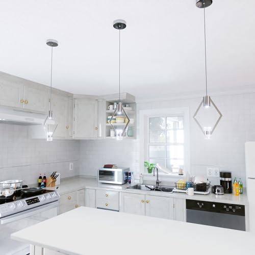 Espird L18-P-3 3Pcs Pendant Lights Kitchen Island - Silver Hanging Light thumb #4