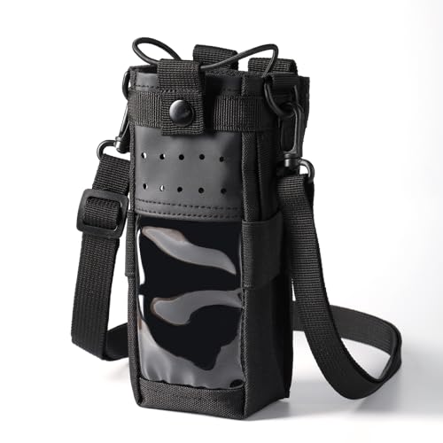 BAOFENG Tactical Radio Protection Case, Walkie Talkie ProCase Holder Molle Bag With Lanyard, for UV-25 Two Way Radio, 7.9'' x 3.6'' x 2.2'', Black