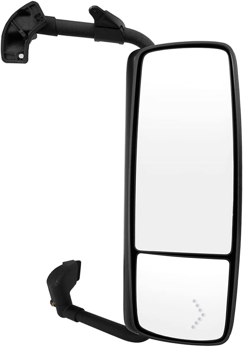 High Soar Chrome Door Mirror for Volvo VNL Truck 2004-2017, Heated Mirror Assembly with LED Turn Signal, Right/Passenger Side