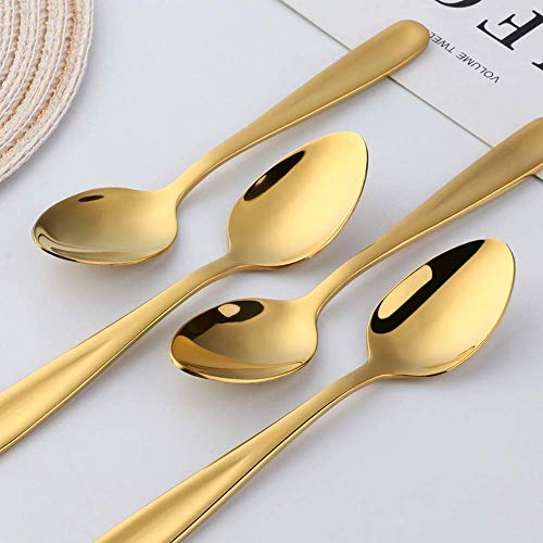 Cuillères à café coffret de 8 mini cuillères dorées cadeau chic - 6