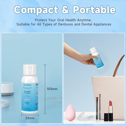 Image of Ultrasonic Retainer Cleaner Solution for Ultrasonic Denture Cleaner-Professional Cleaning of Retainers, Invisible Aligners, Mouth Guards, Night Guards, Remove Odors, Discoloration & Stains 1.8oz