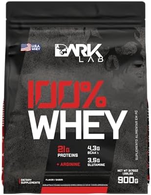 Whey 100% Concentrado Refil 900G Morango Dark Lab