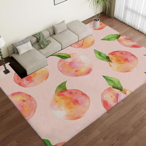 Tapis à motif de fruits et de pêche 80x120 cm lavable et absorbant pour l'intérieur