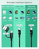 YANBORONSN 6 w 1 USB C Multi Kabel ładujący, USB A/C do 4 USB C męski kabel do ładowania do telefonów, tabletów (4 stopy)