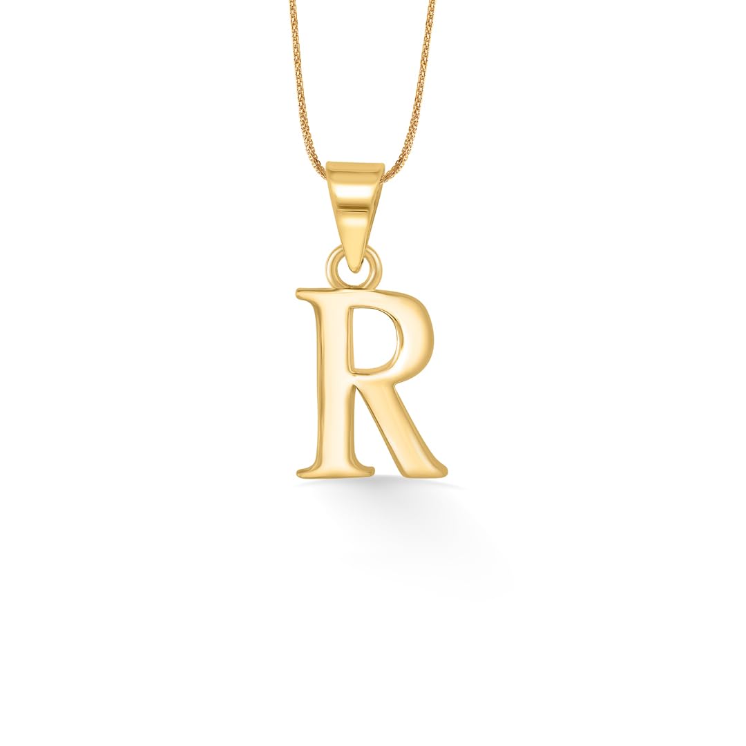 p. n. gadgil jewellers P.N.Gadgil Jewellers 22 Karat (916) BSI Hallmarked Yellow Gold R Letter Alphabet Pendant For Women/Men GP22-picture-32