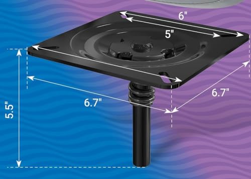 Boat Seat Mount, 6.7 x 6.7 x 5.5 Inches, Boat Seat Pedestal Pin Seat with Spring, Boat Accessories Swivel Base (1 Pack) - Image 6