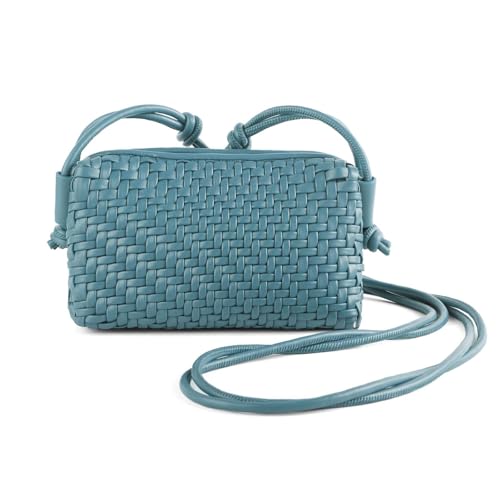 Sac à bandoulière pour femme petit sac à main tressé en cuir végétalien