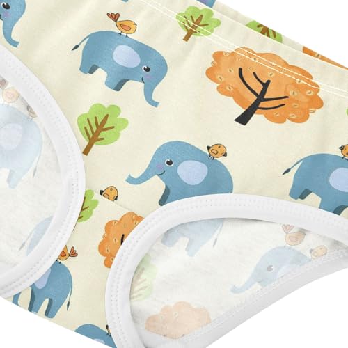 Cute Elephant Plant Yellow Toddler Girls's Underwear 2T 23021994