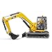 Bruder CAT Mini Excavator Construction Digger Toy with Worker, 1:16 Scale, Realistic Working Parts