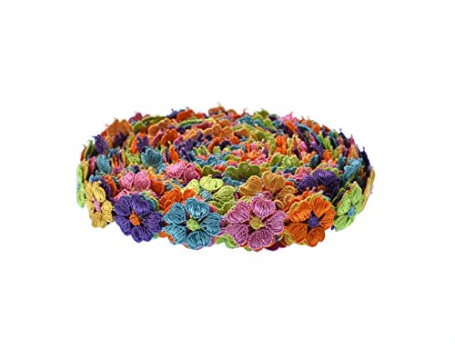 15 Yards Colorful Flower DIY Lace Applique Sewing Craft Lace Edge Trim Ribbon Edging Trimmings Fabric Embroidery Polyester for Wedding Dresses Embellishment DIY Party Decor Clothes - Thumbnail 5