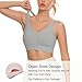Nabawa Sports Bra for Women Unpadded Medium Support Criss Cross Back Strappy Sports Bras Seamless High Impact Yoga Workout Bra Gym Activewear Top,Grey,M