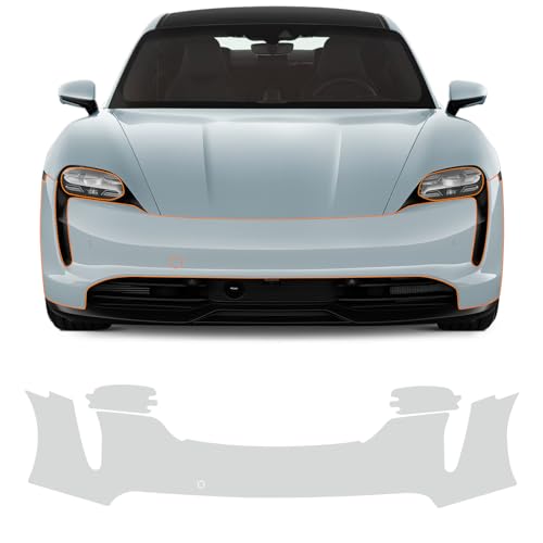 FDAIUN for 2020-2023 Porsche Taycan Clear Car Pre-Cut Paint Protective Film Self Adhesive TPU Rainproof Waterproof HD Scratch Exterior Accessories (Front Bars & Headlights 3Pcs)