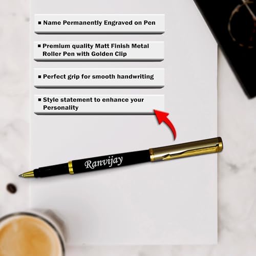 Image of SAVRI Personalized Parker Pen - Name Engraved - Diwali Gift for Family & Friends - Ideal for Corporate Gifting, Special Occasions - Blue Ink (Design 9)