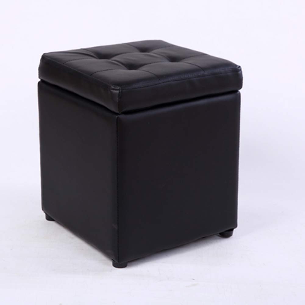 LMMIAOZ Ottoman Storage Stool, Square Footrest Pouf, Portable Ottoman for Living Room & Bedroom, Small Space Solution, 11.8 x 11.8 x 13.8 in, Stylish & Versatile Design
