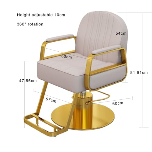 Sedia idraulica professionale da barbiere con rotazione a 360 gradi, altezza regolabile, attrezzatura per salone e barbiere, design confortevole per acconciature e toelettatura